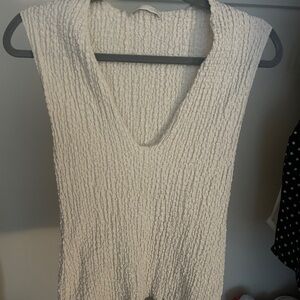 Zara Cream Textured Tank Top